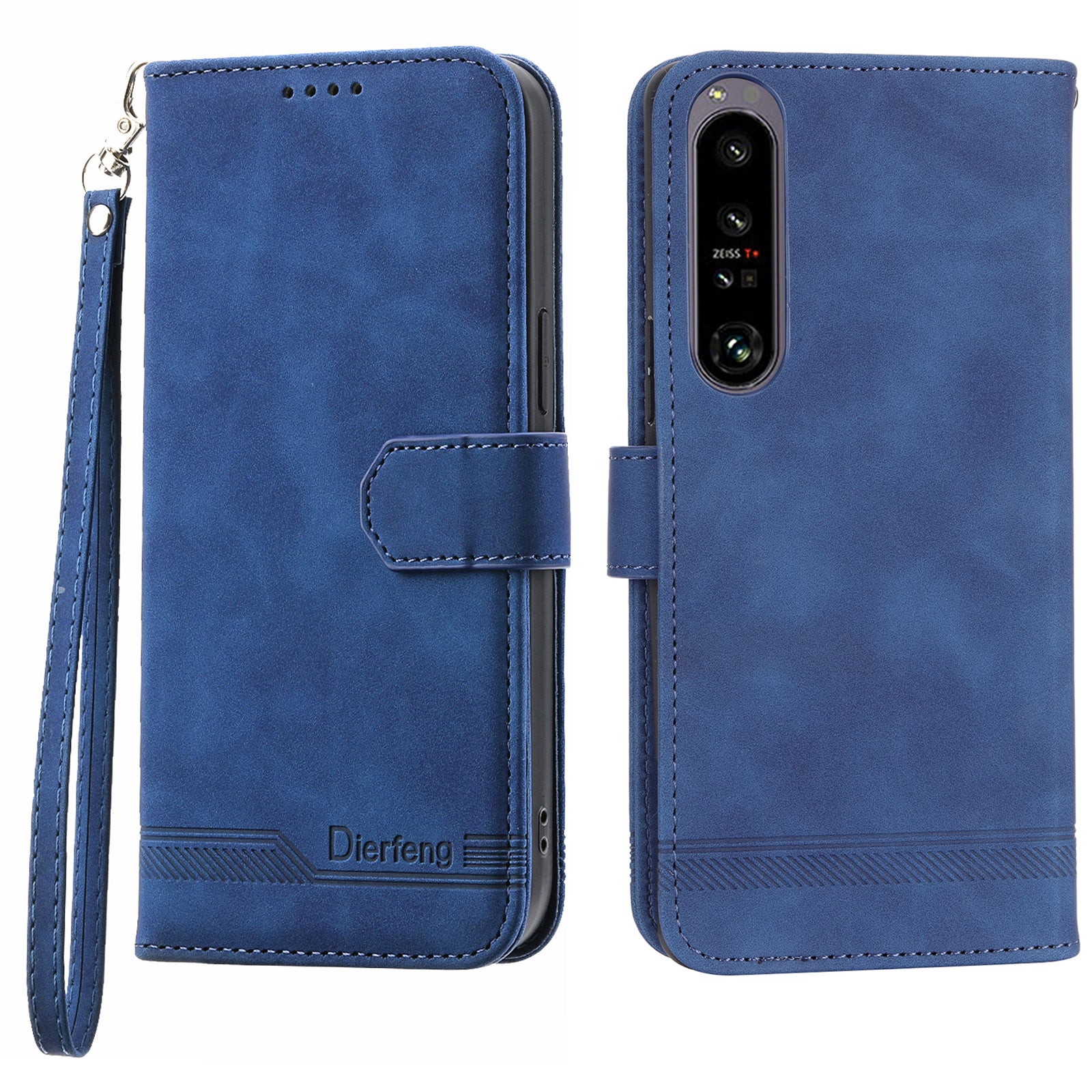 DIERFENG DF-03 Cell Phone Cover for Sony Xperia 1 IV 5G Lines Imprinted PU Leather Wallet Phone Stand Case DIERFENG DF-03 Cell Phone Cover for Sony Xperia 1 IV 5G Lines Imprinted PU Leather Wallet Phone Stand Case